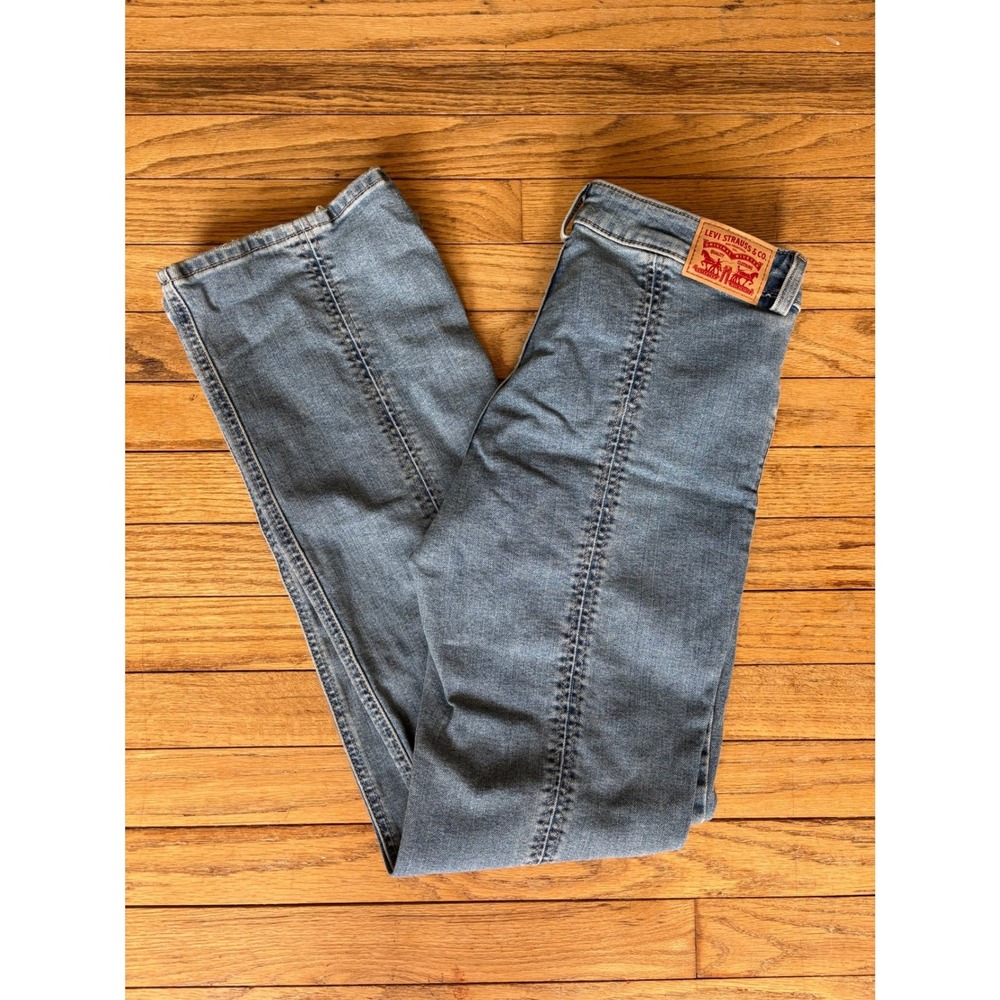 Levis Superlow Bootcut Jeans 27 Medium Wash Seam Detail A8707-0001 (fits 29x30)